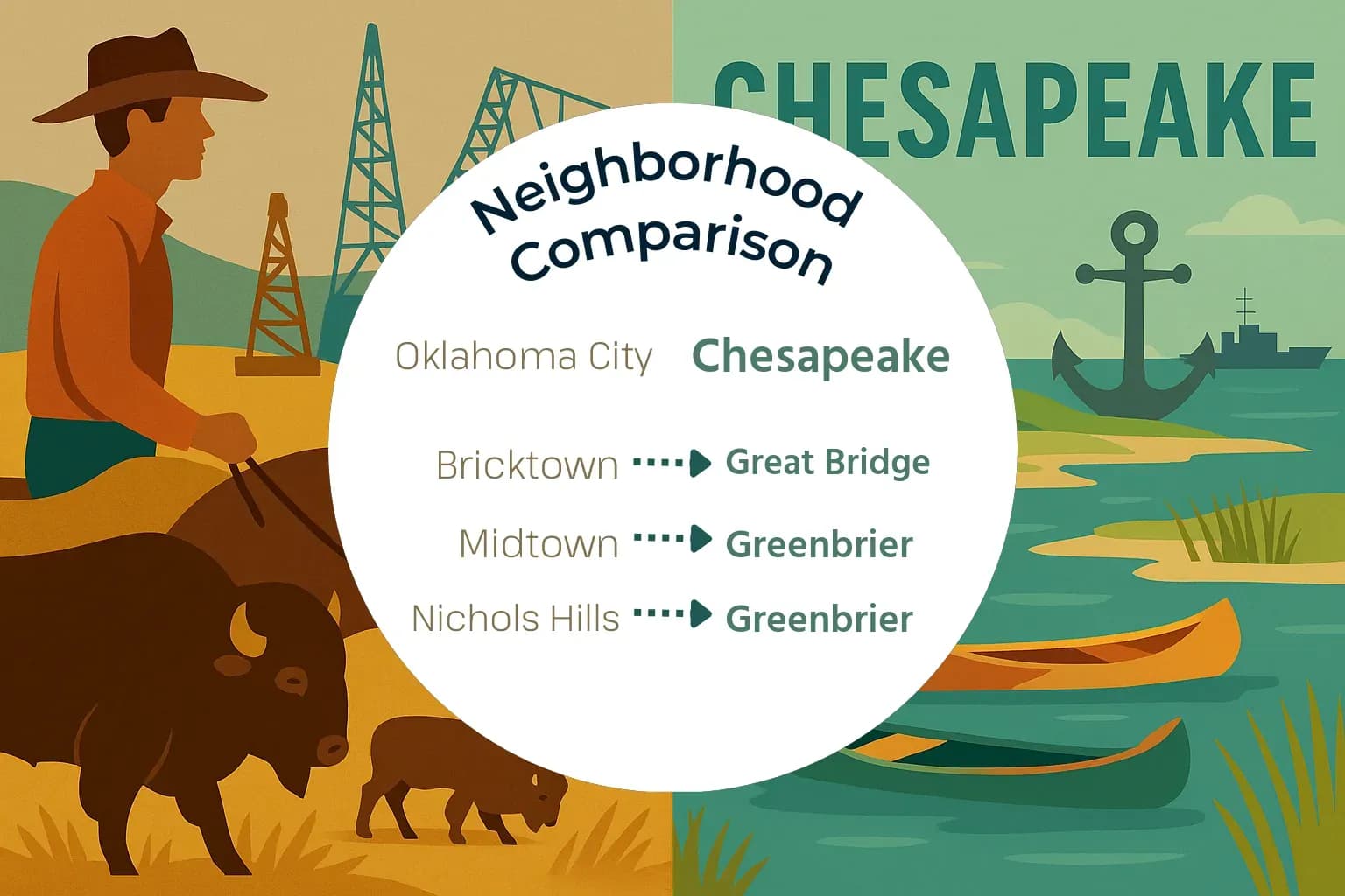Oklahoma City vs Chesapeake Neighborhood Comparison