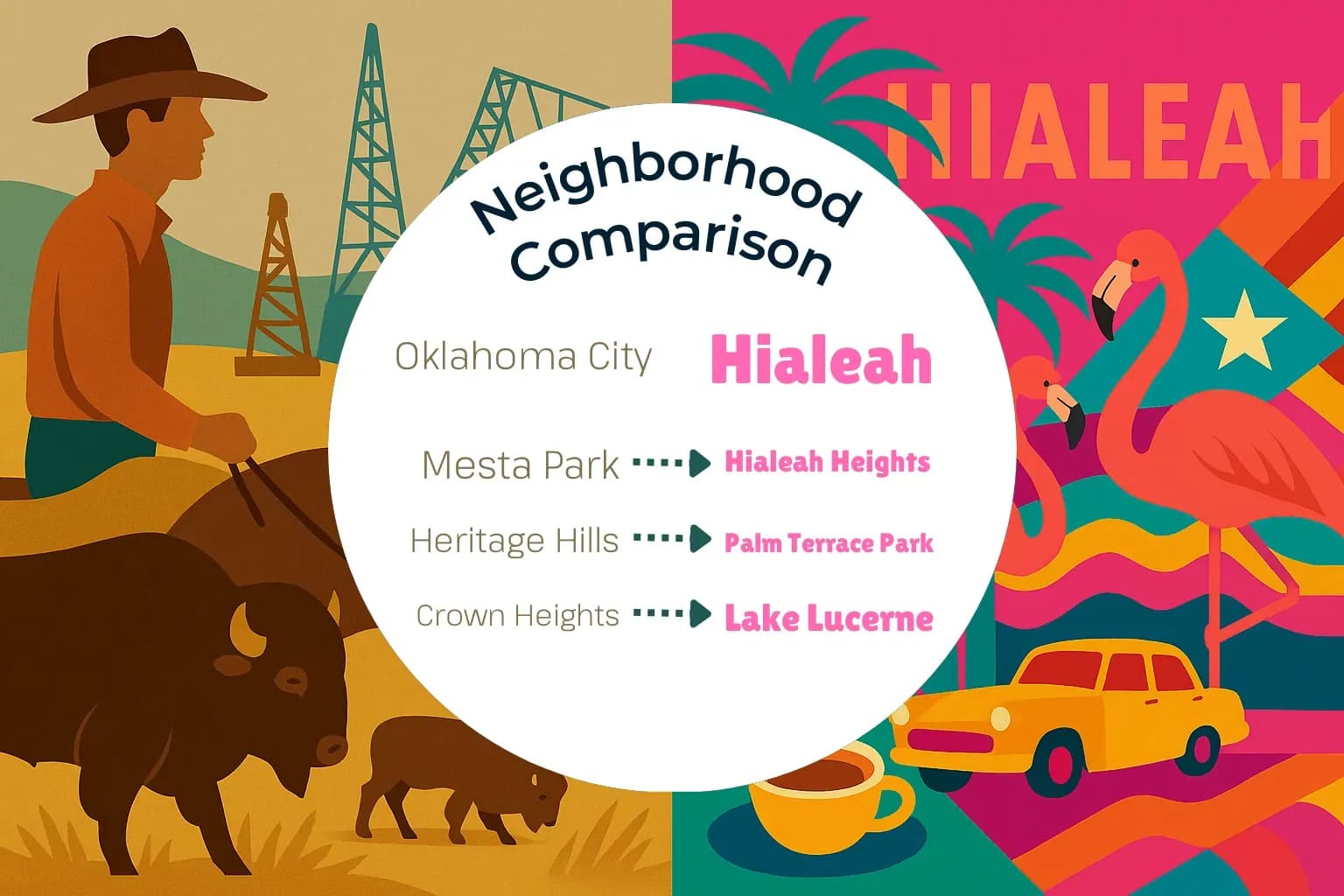Oklahoma City vs Hialeah Neighborhood Comparison