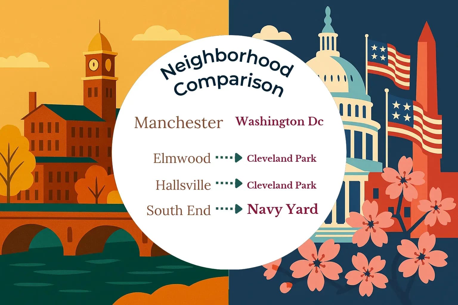 Manchester vs Washington DC Neighborhood Comparison