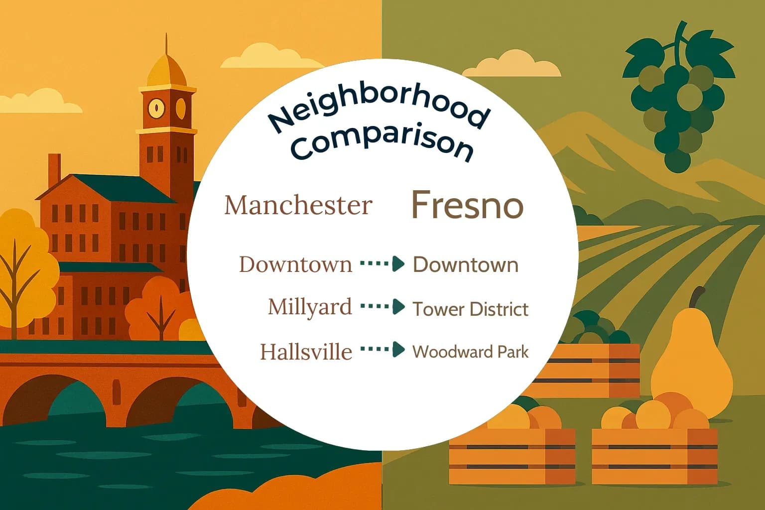 Manchester vs Fresno Neighborhood Comparison