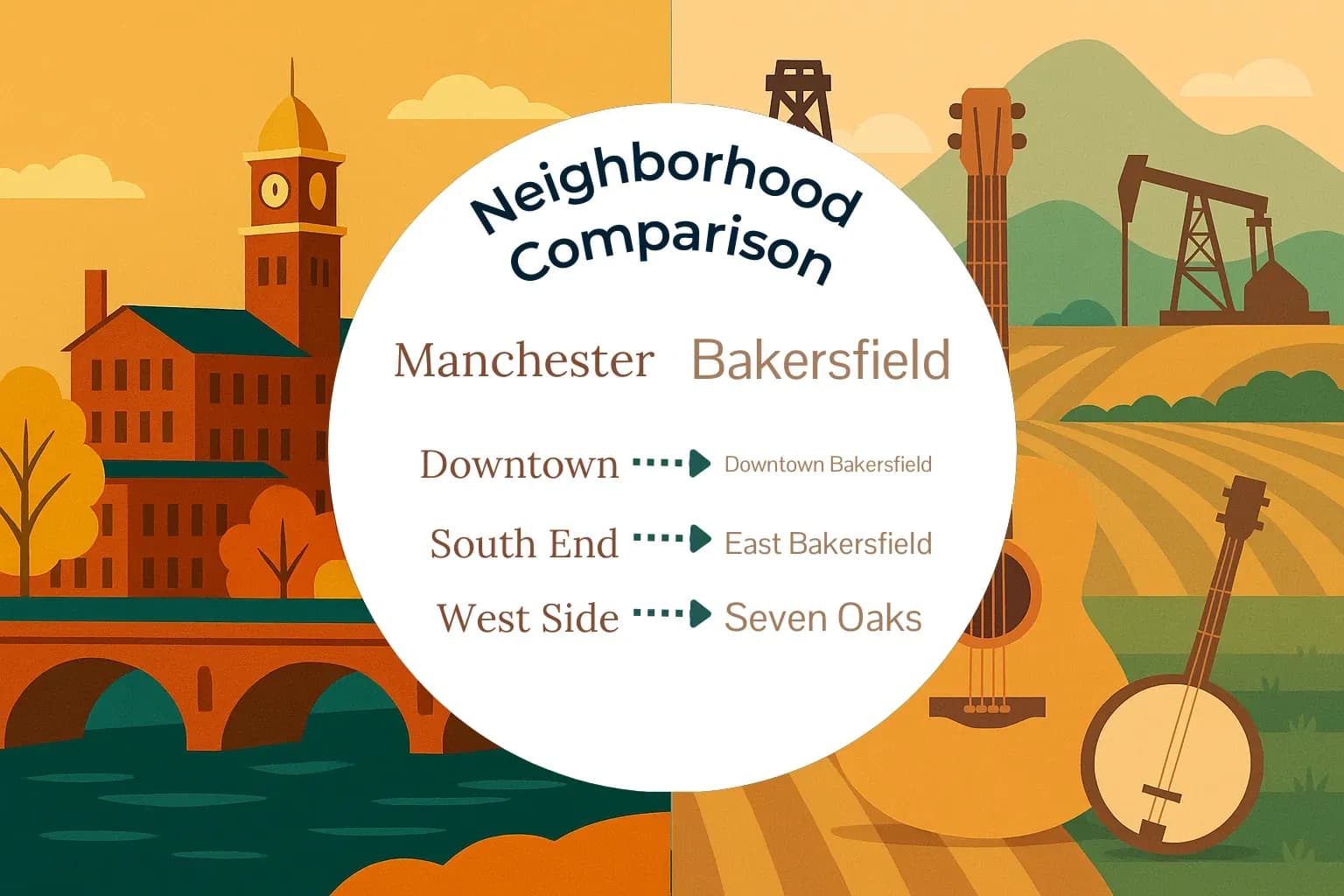 Manchester vs Bakersfield Neighborhood Comparison