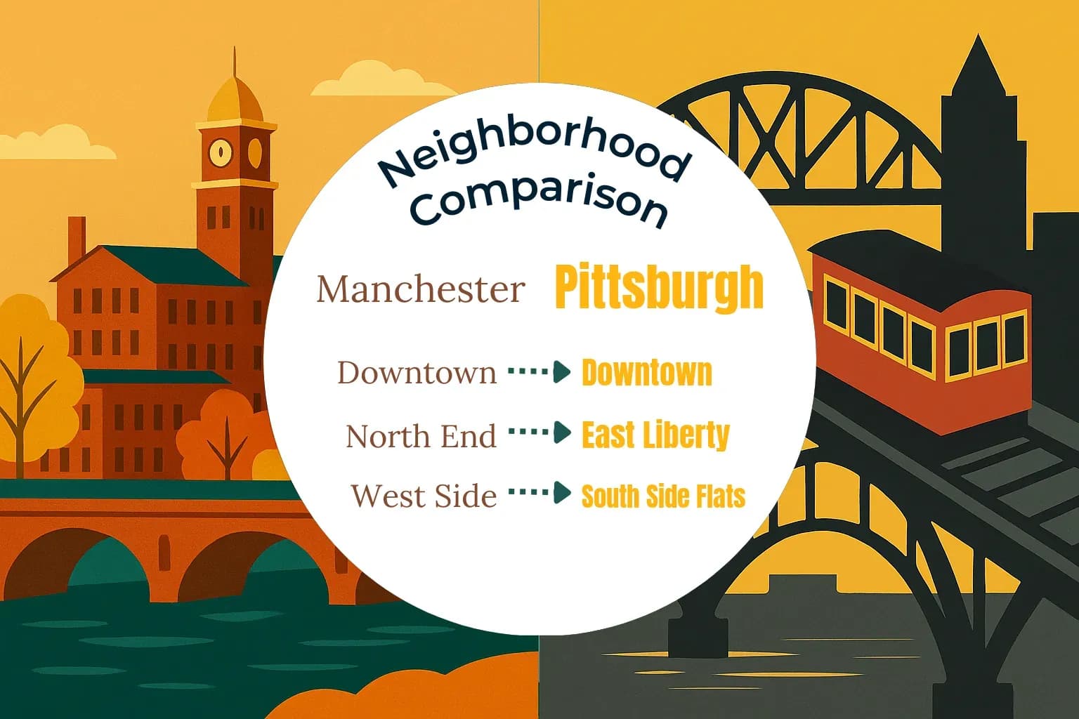 Manchester vs Pittsburgh Neighborhood Comparison