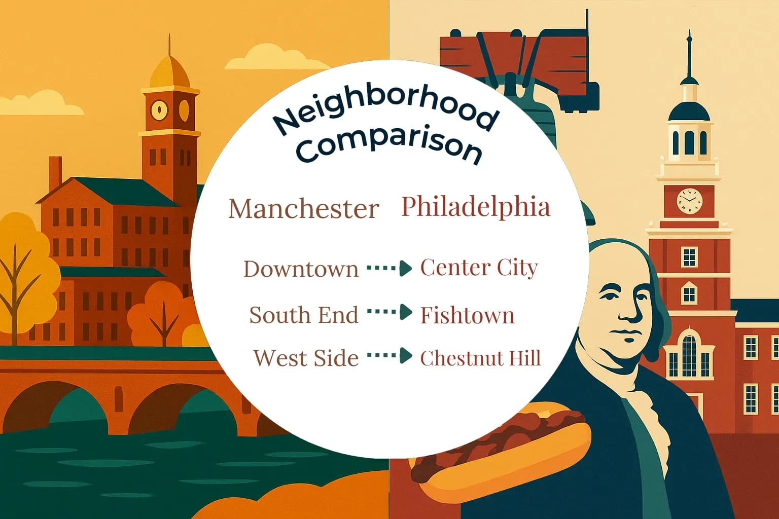 Manchester vs Philadelphia Neighborhood Comparison