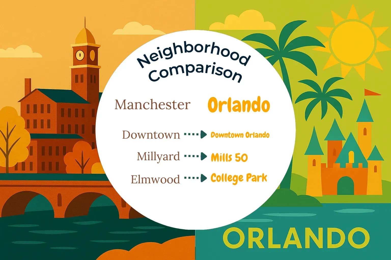 Manchester vs Orlando Neighborhood Comparison