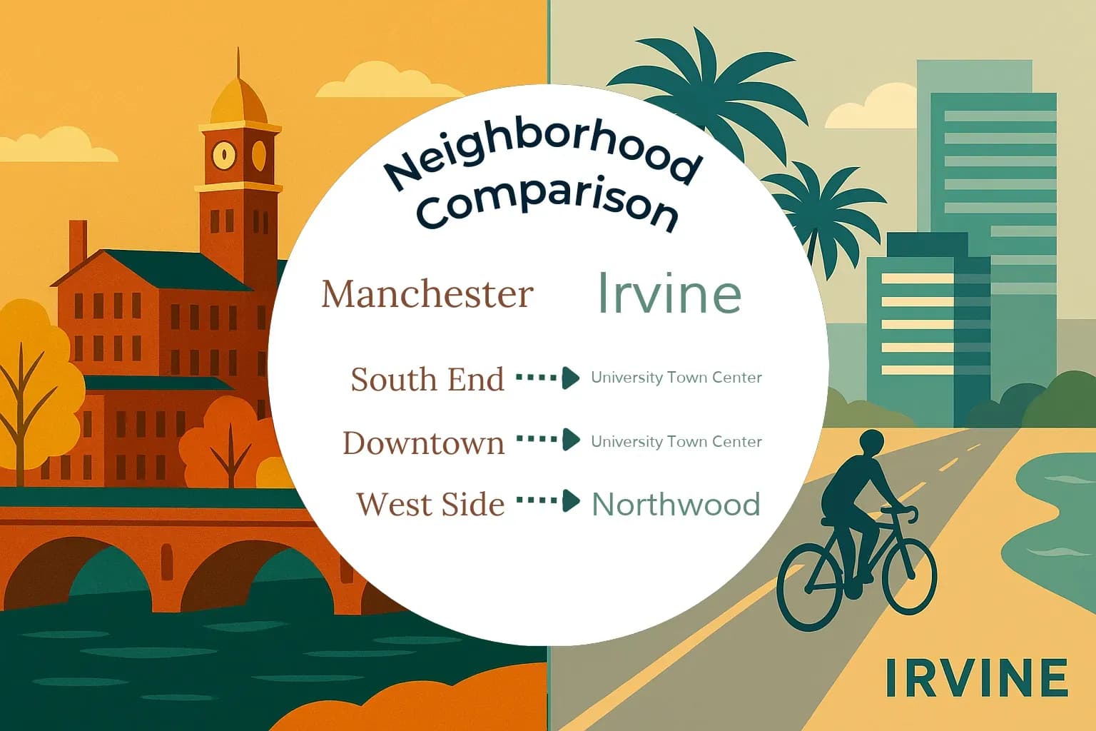 Manchester vs Irvine Neighborhood Comparison
