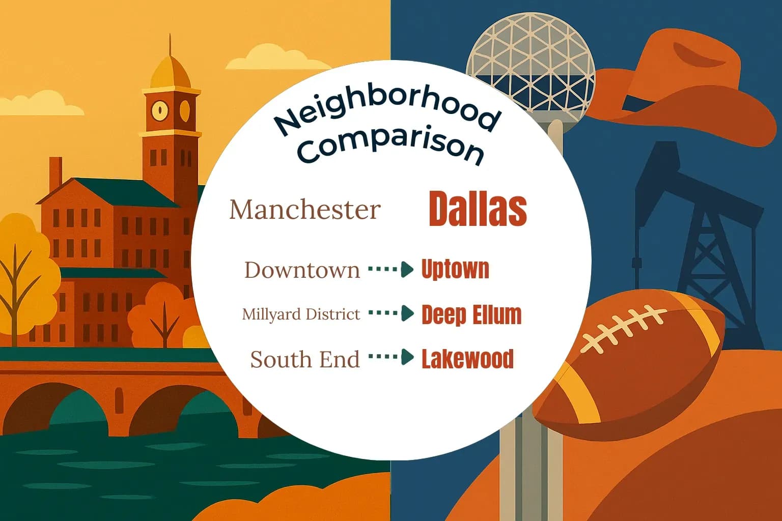 Manchester vs Dallas Neighborhood Comparison