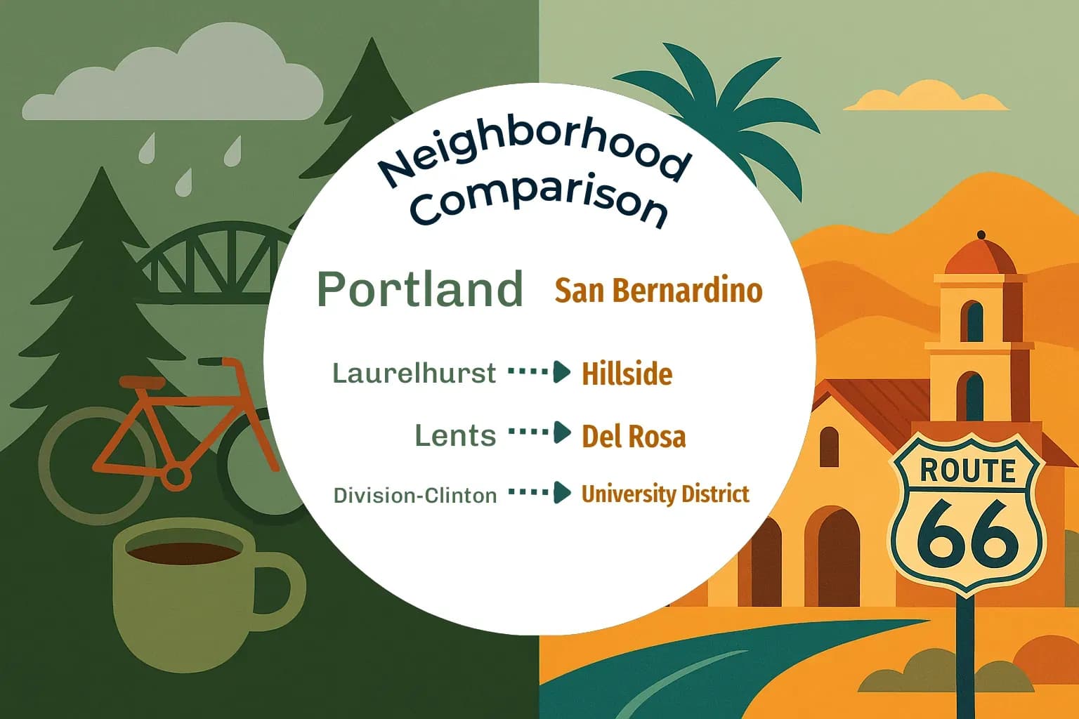 Portland vs San Bernardino Neighborhood Comparison