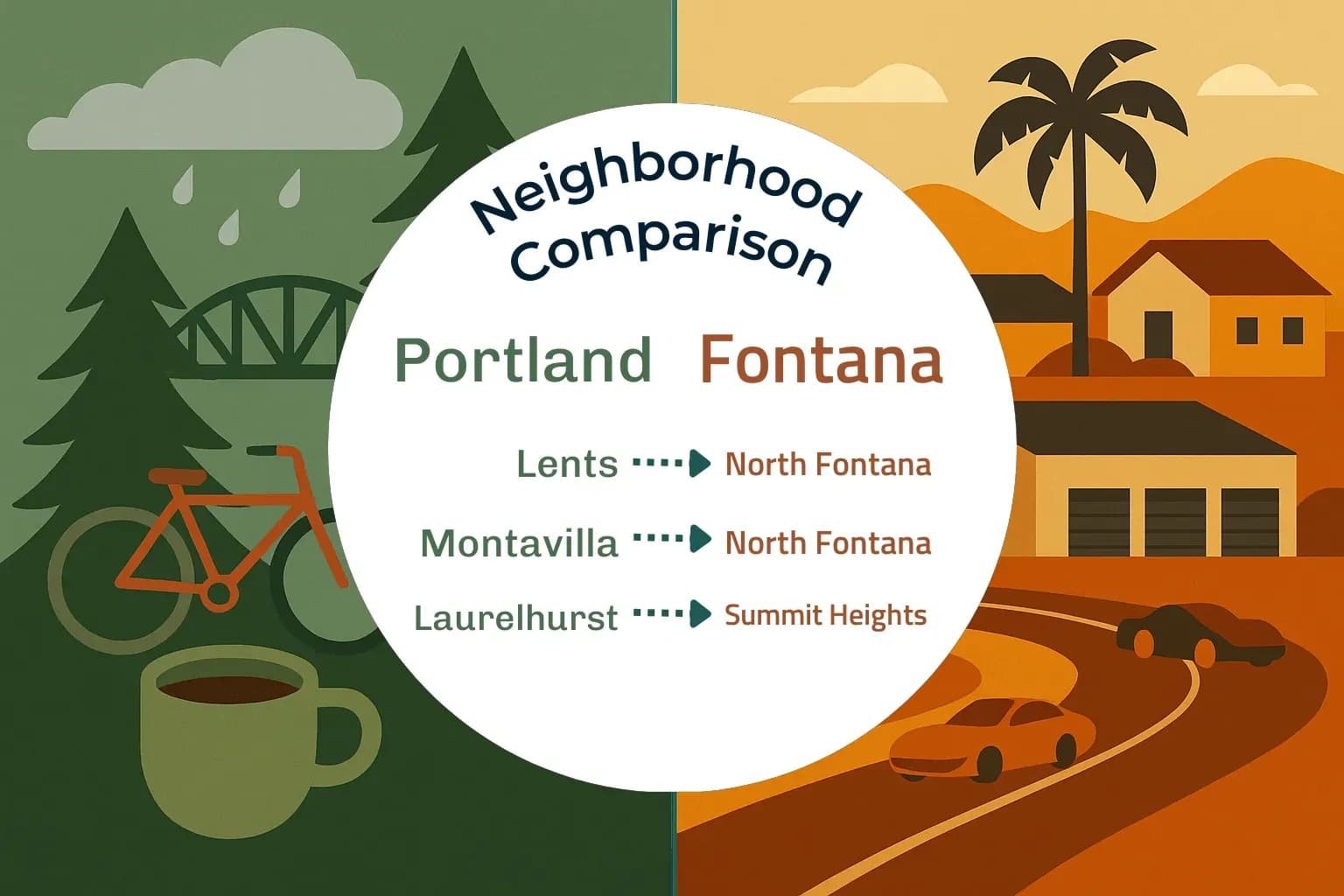 Portland vs Fontana Neighborhood Comparison