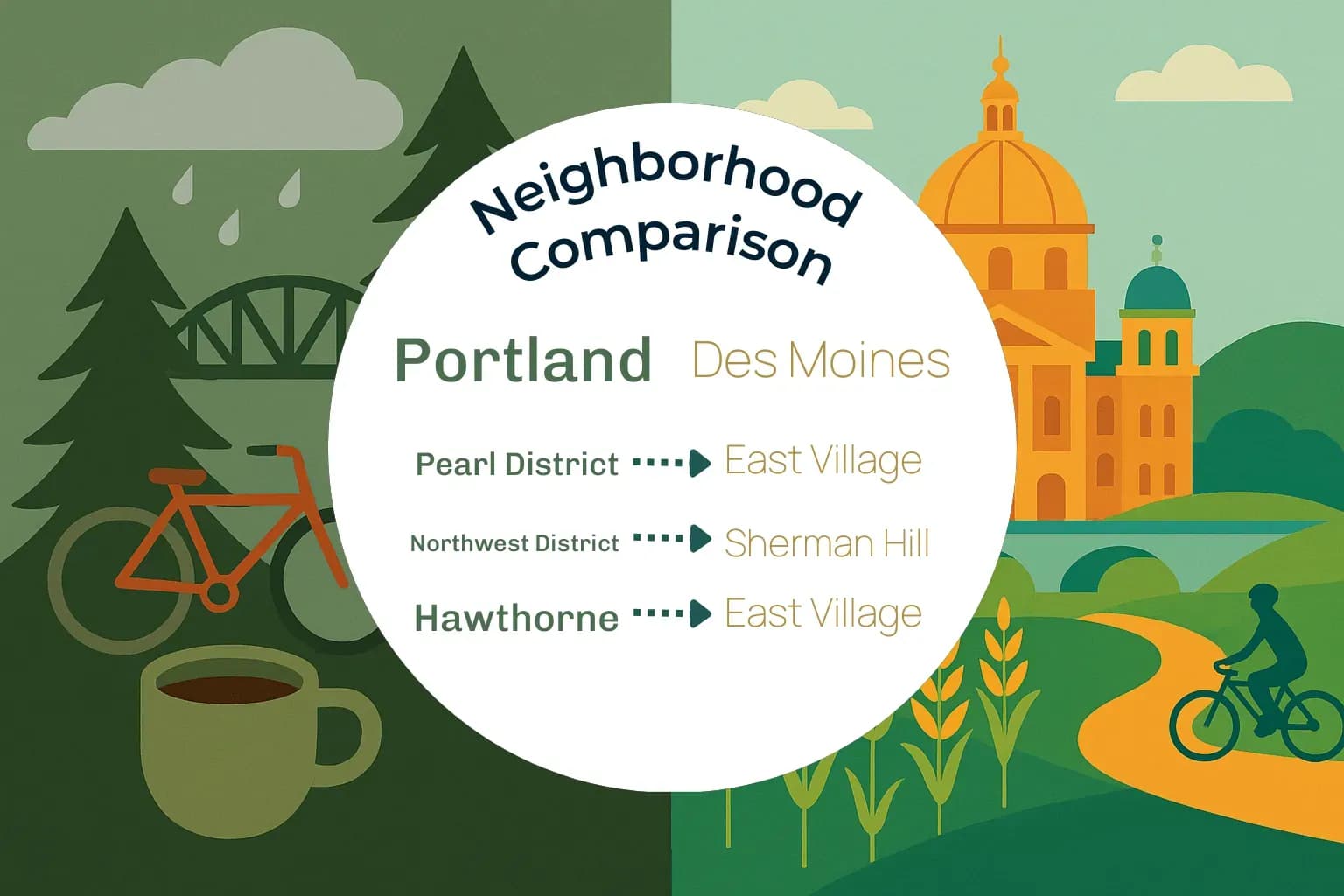Portland vs Des Moines Neighborhood Comparison