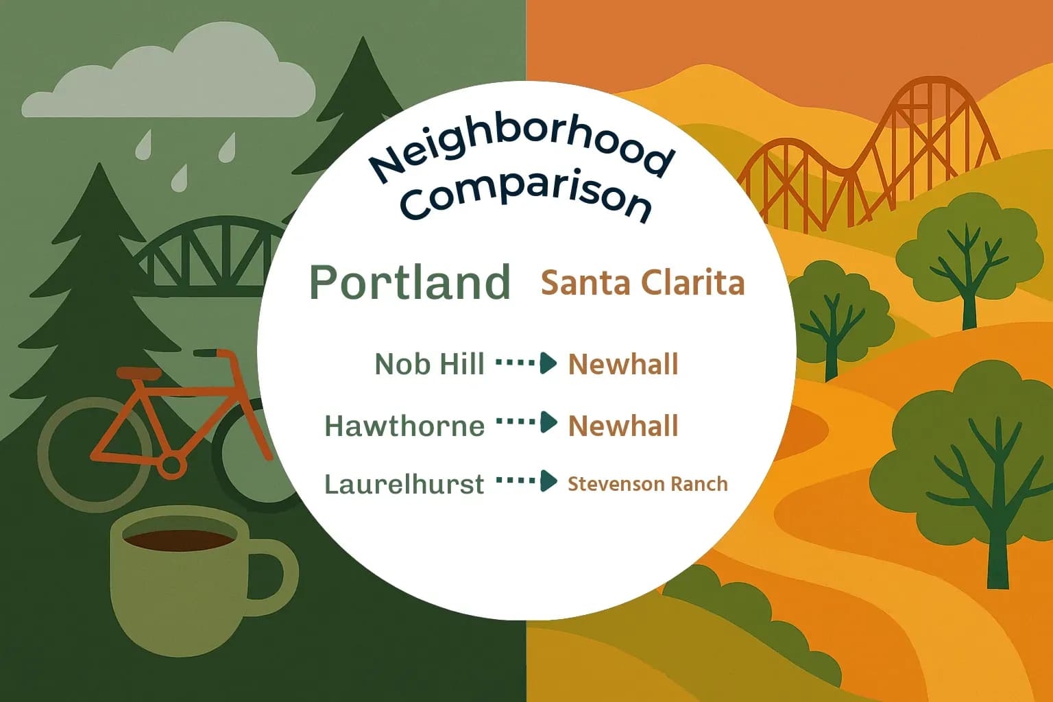 Portland vs Santa Clarita Neighborhood Comparison