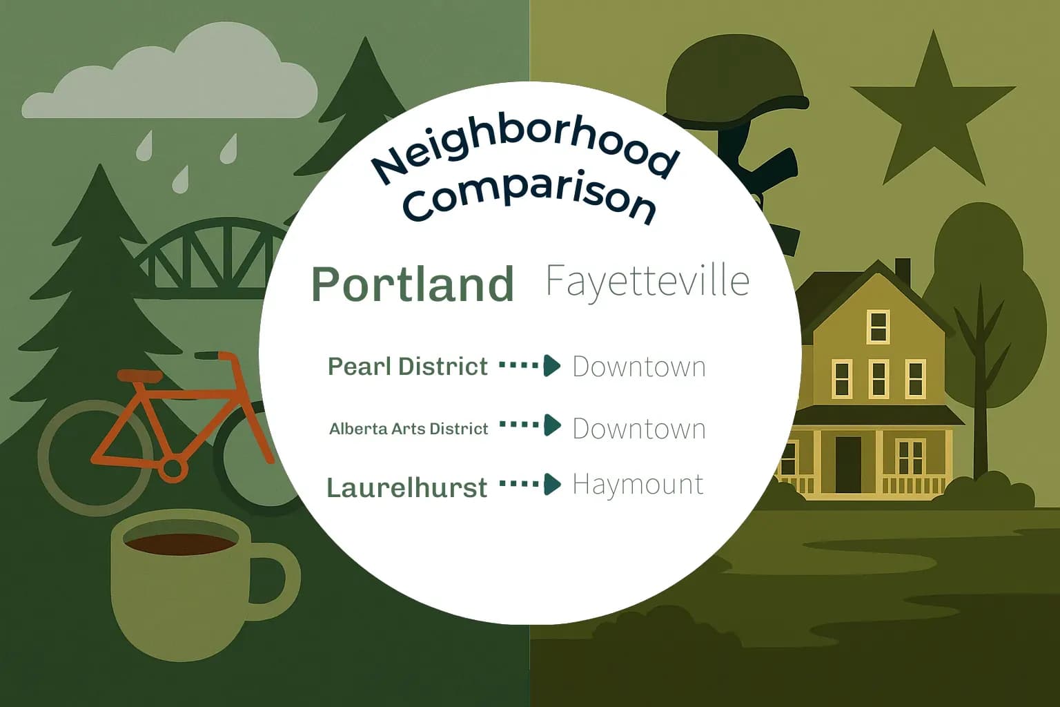 Portland vs Fayetteville Neighborhood Comparison