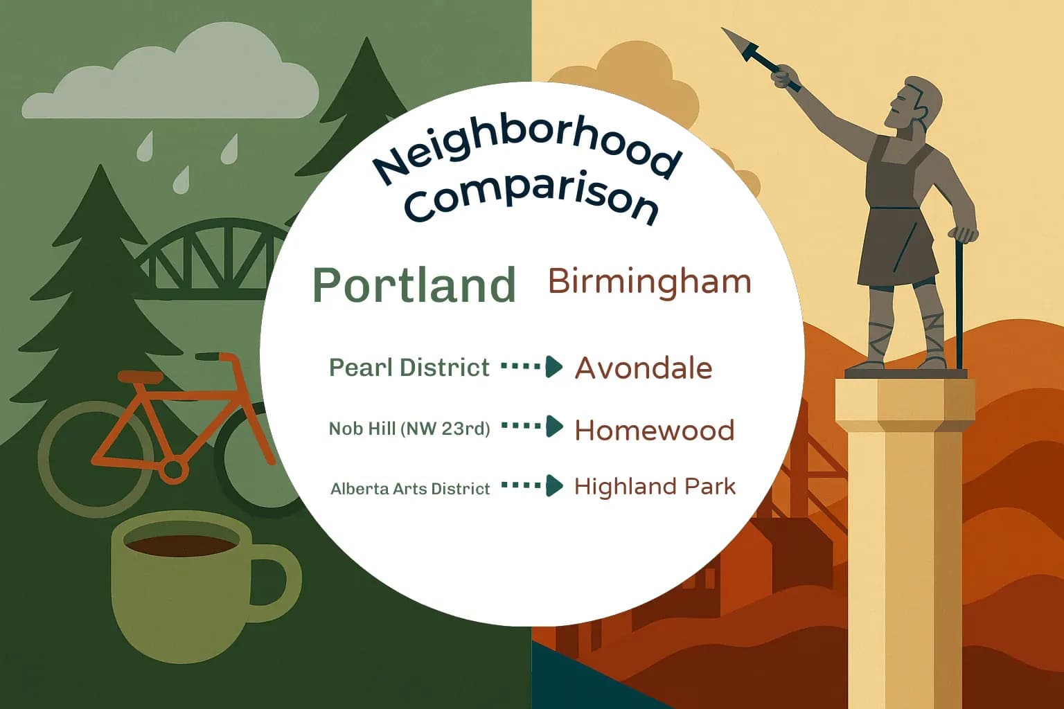 Portland vs Birmingham Neighborhood Comparison