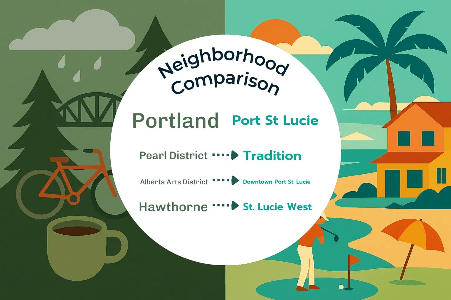 Portland vs Port St. Lucie Neighborhood Comparison