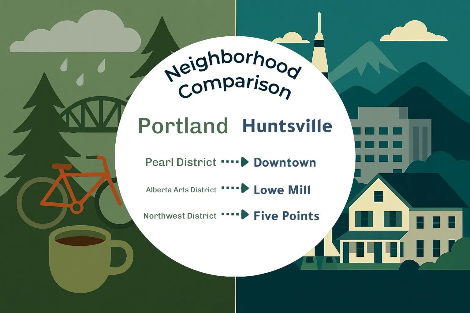 Portland vs Huntsville Neighborhood Comparison