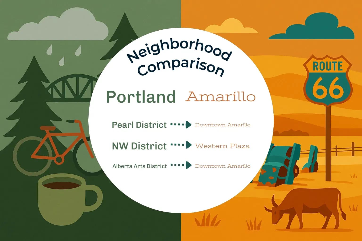Portland vs Amarillo Neighborhood Comparison