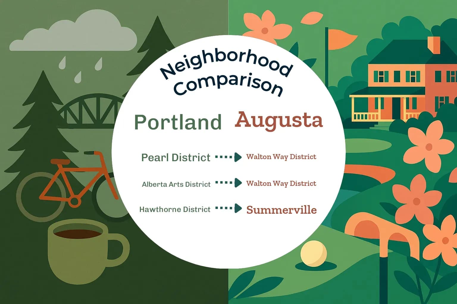 Portland vs Augusta Neighborhood Comparison