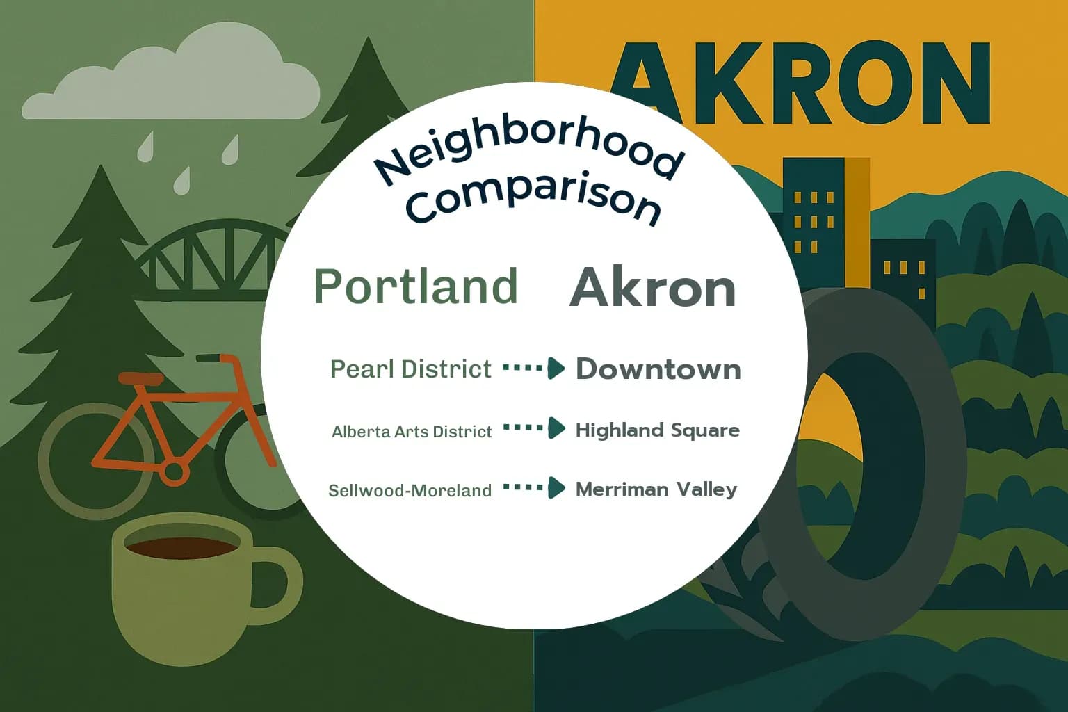 Portland vs Akron Neighborhood Comparison