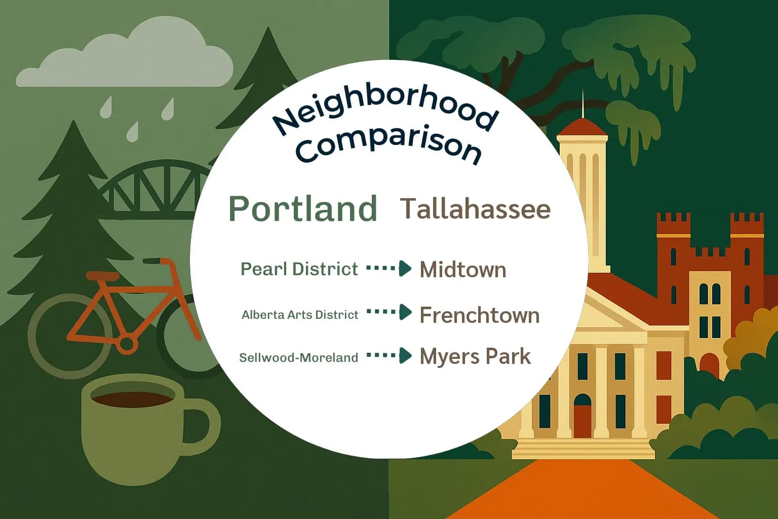 Portland vs Tallahassee Neighborhood Comparison