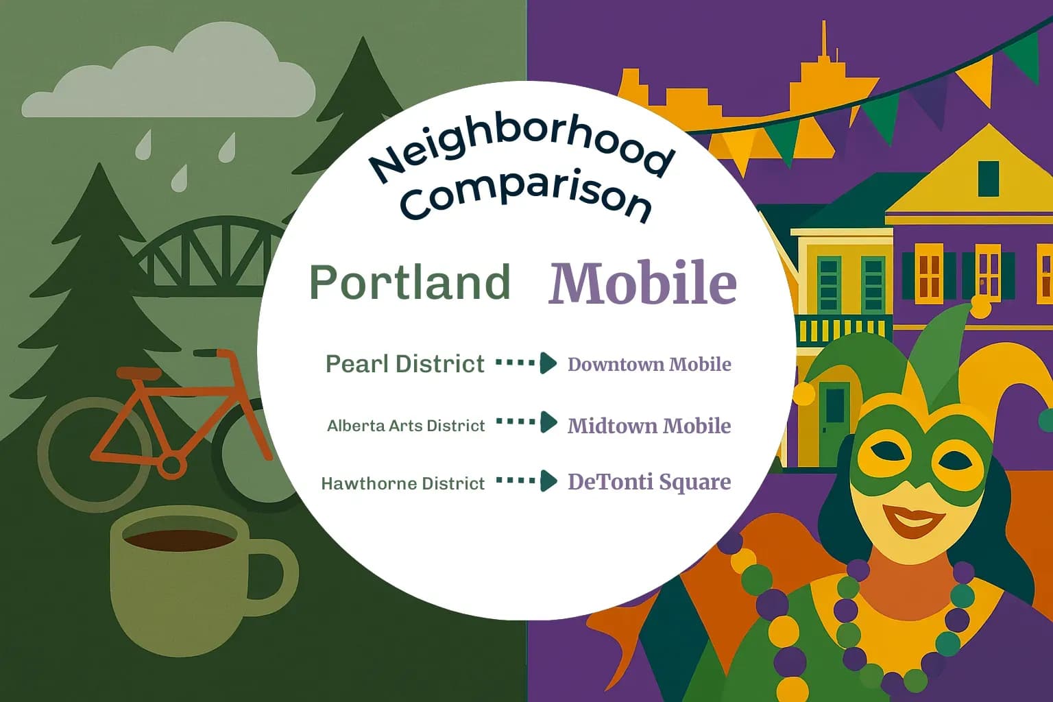 Portland vs Mobile Neighborhood Comparison