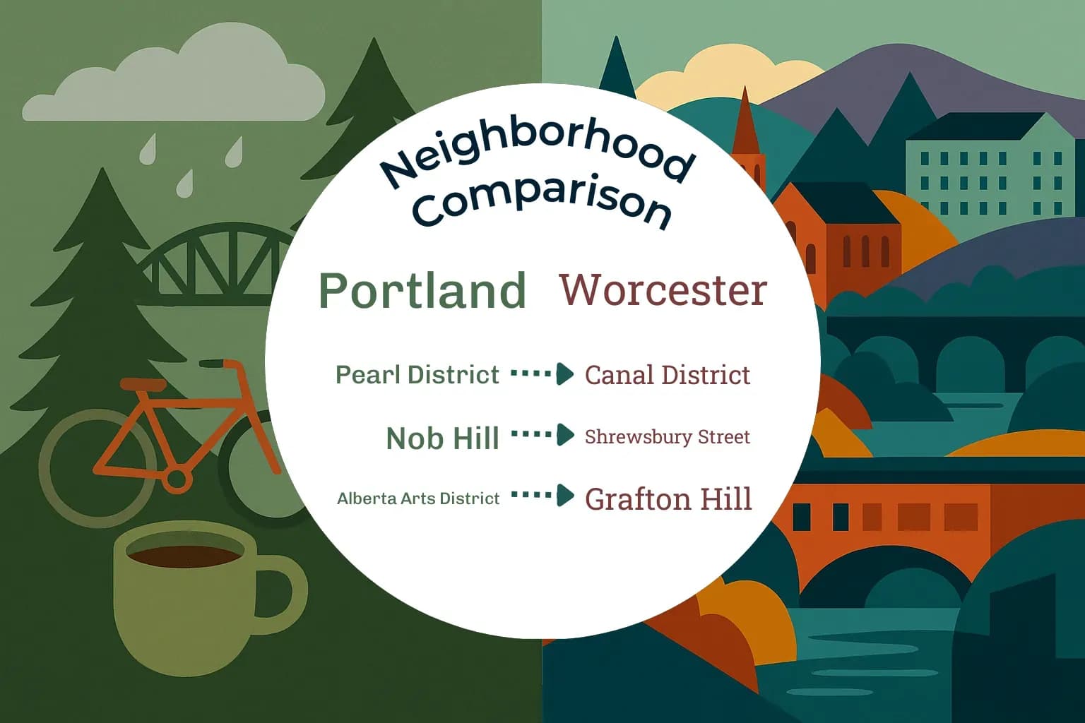 Portland vs Worcester Neighborhood Comparison