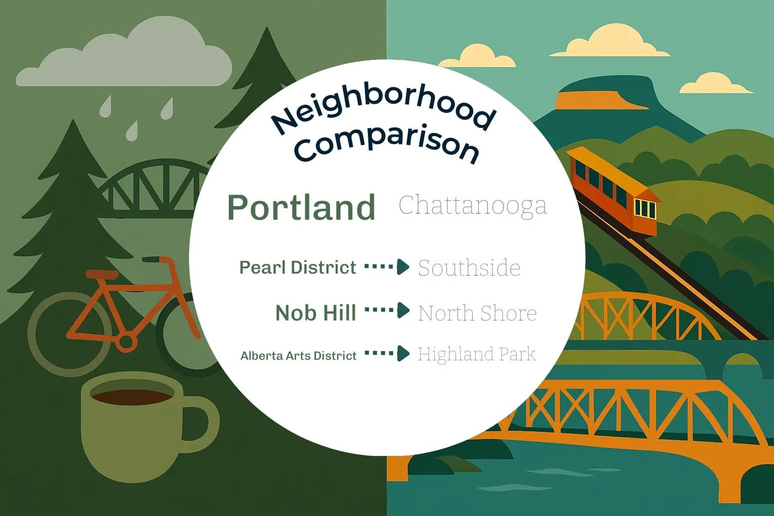 Portland vs Chattanooga Neighborhood Comparison