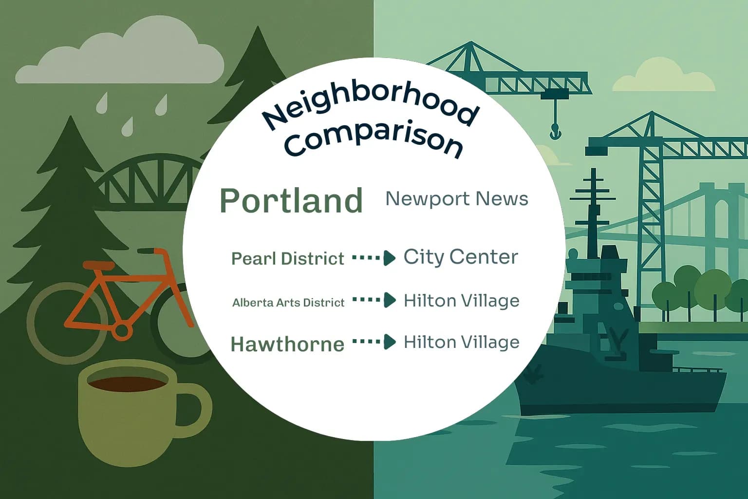 Portland vs Newport News Neighborhood Comparison