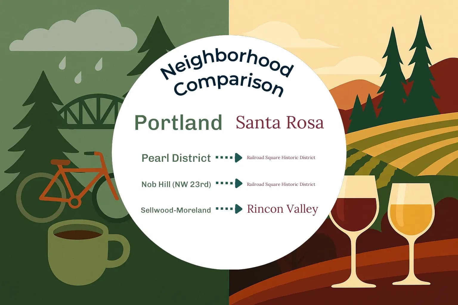 Portland vs Santa Rosa Neighborhood Comparison