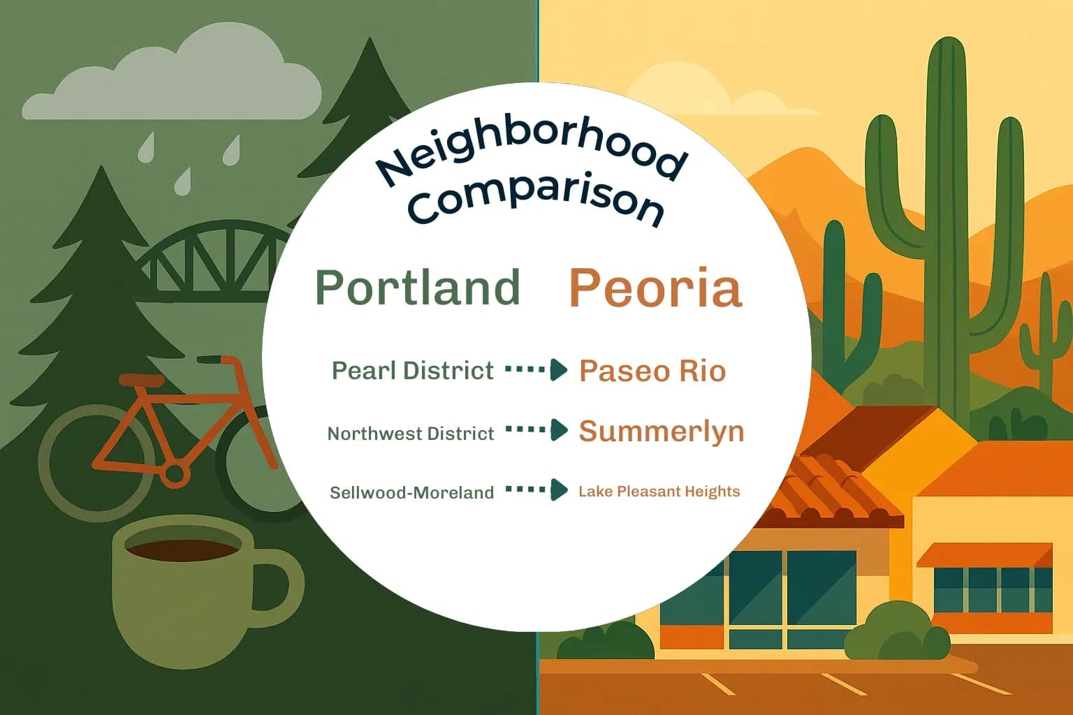 Portland vs Peoria Neighborhood Comparison