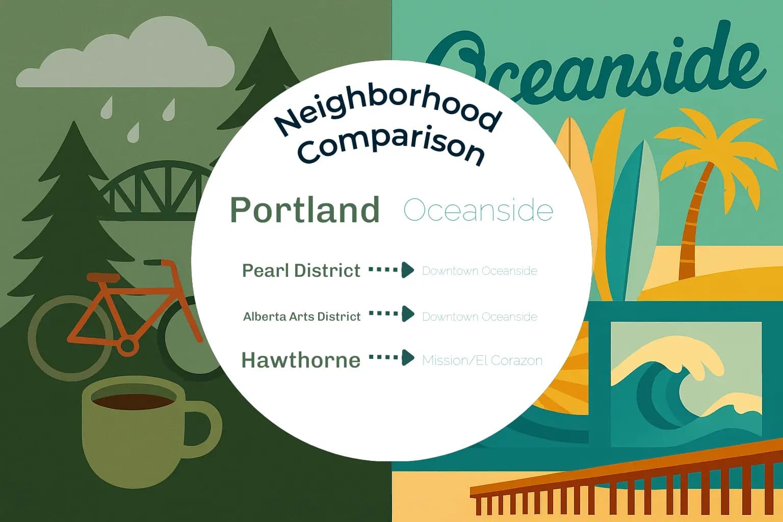 Portland vs Oceanside Neighborhood Comparison