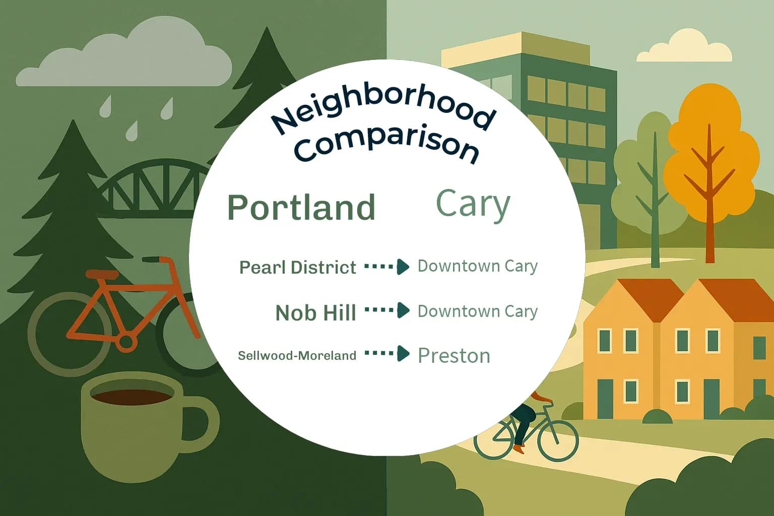 Portland vs Cary Neighborhood Comparison