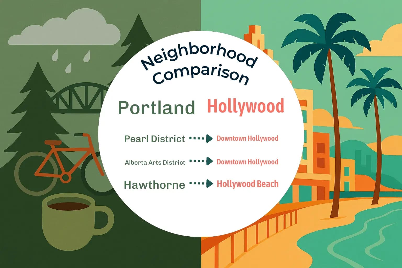 Portland vs Hollywood Neighborhood Comparison
