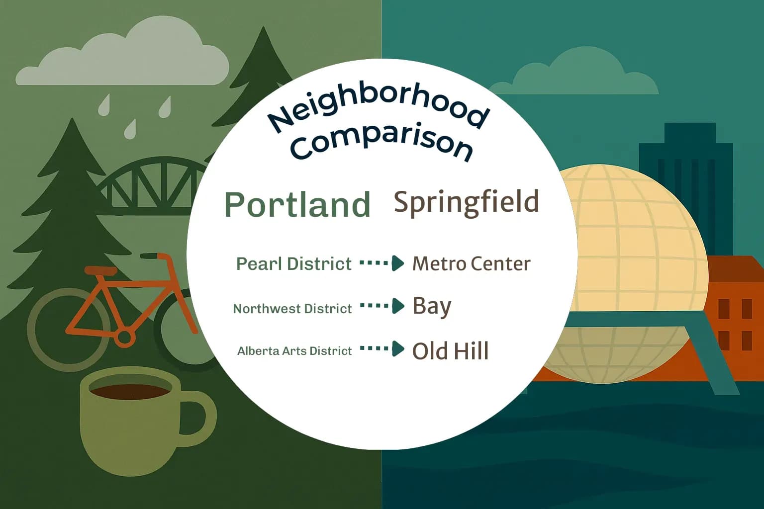 Portland vs Springfield Neighborhood Comparison