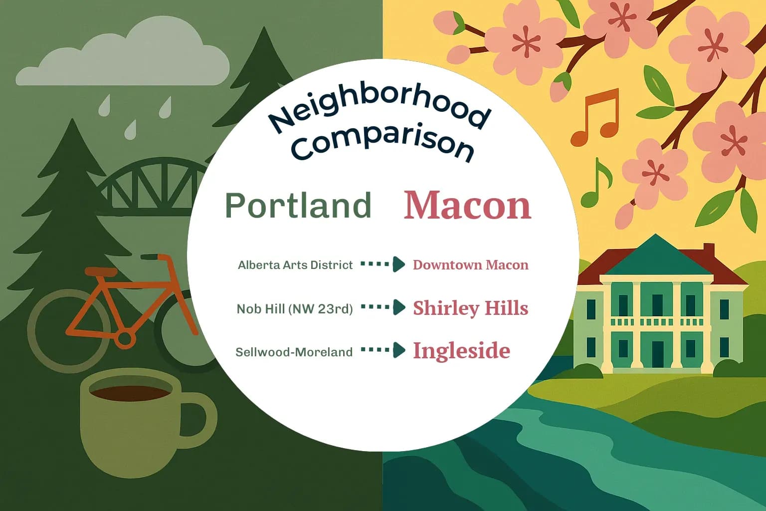 Portland vs Macon Neighborhood Comparison