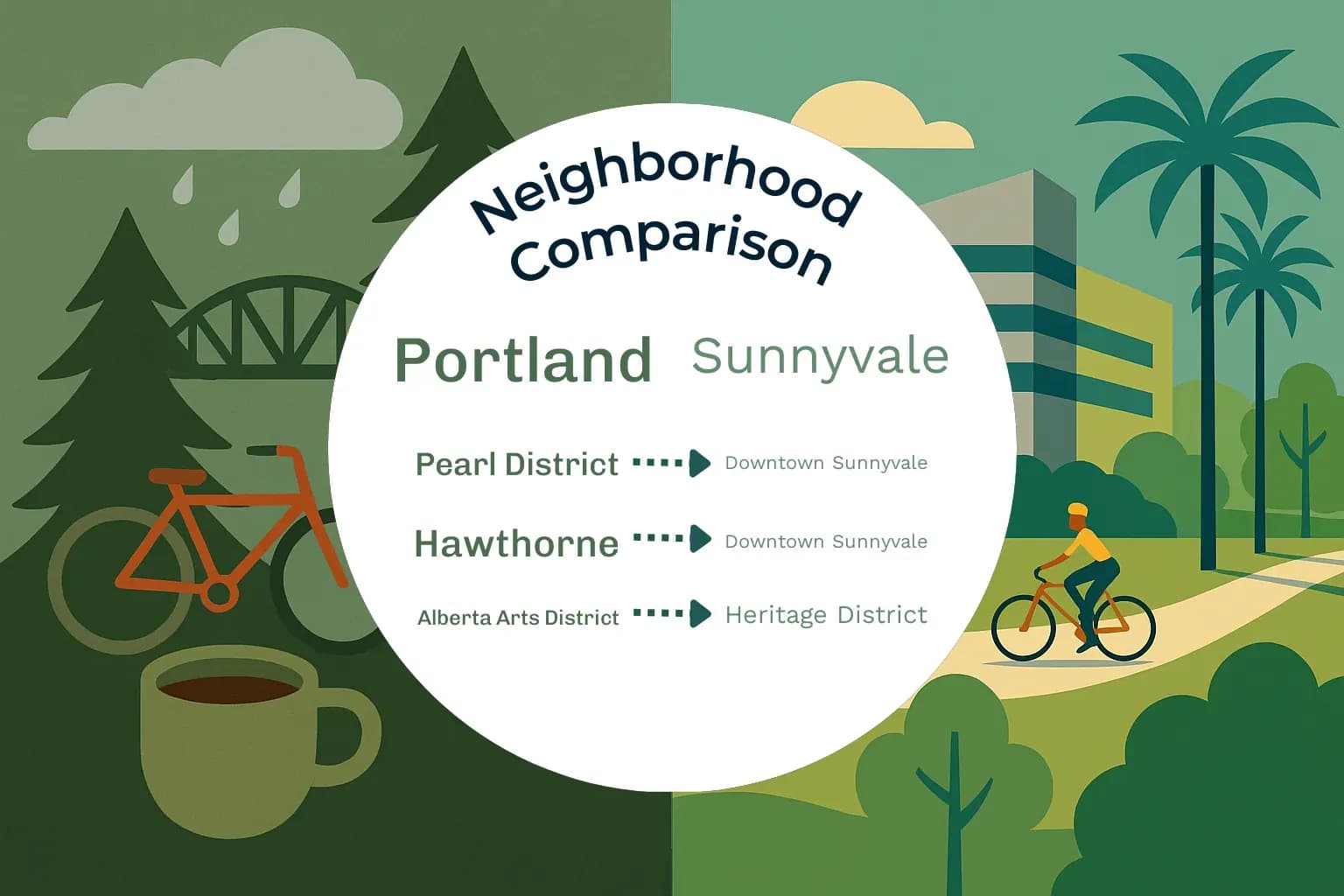 Portland vs Sunnyvale Neighborhood Comparison