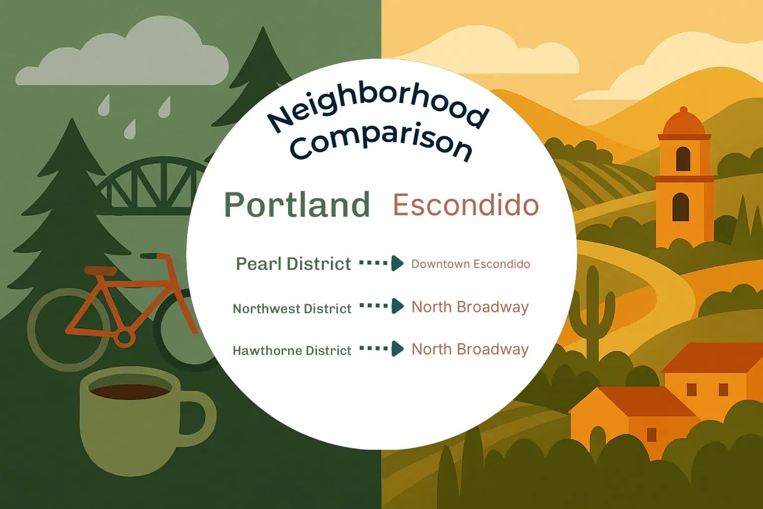 Portland vs Escondido Neighborhood Comparison