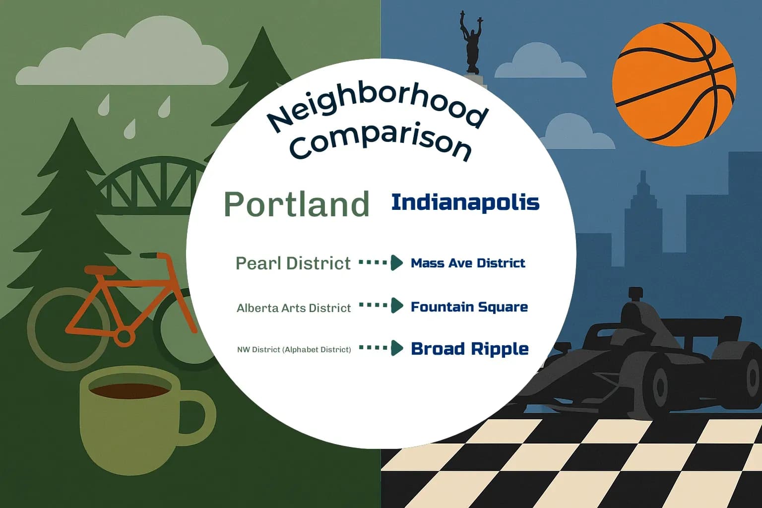 Portland vs Indianapolis Neighborhood Comparison