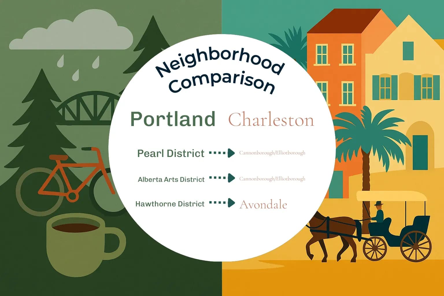 Portland vs Charleston Neighborhood Comparison