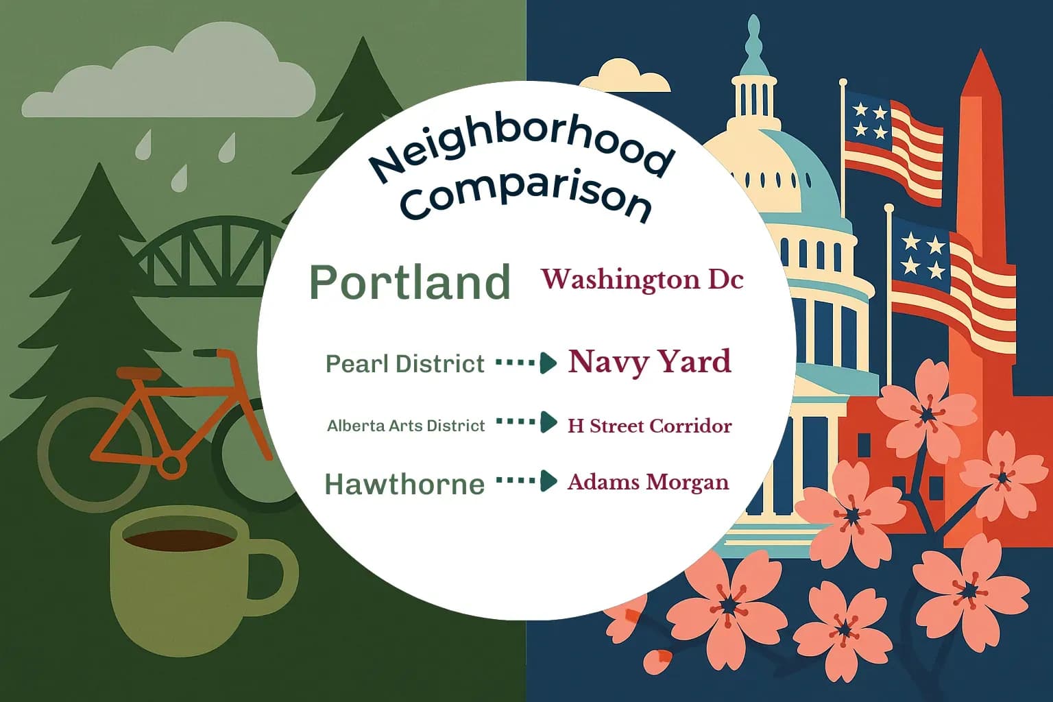Portland vs Washington DC Neighborhood Comparison