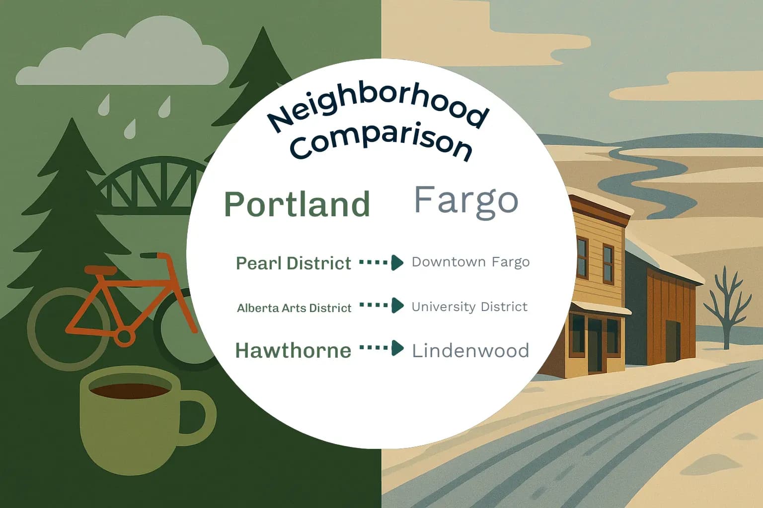 Portland vs Fargo Neighborhood Comparison