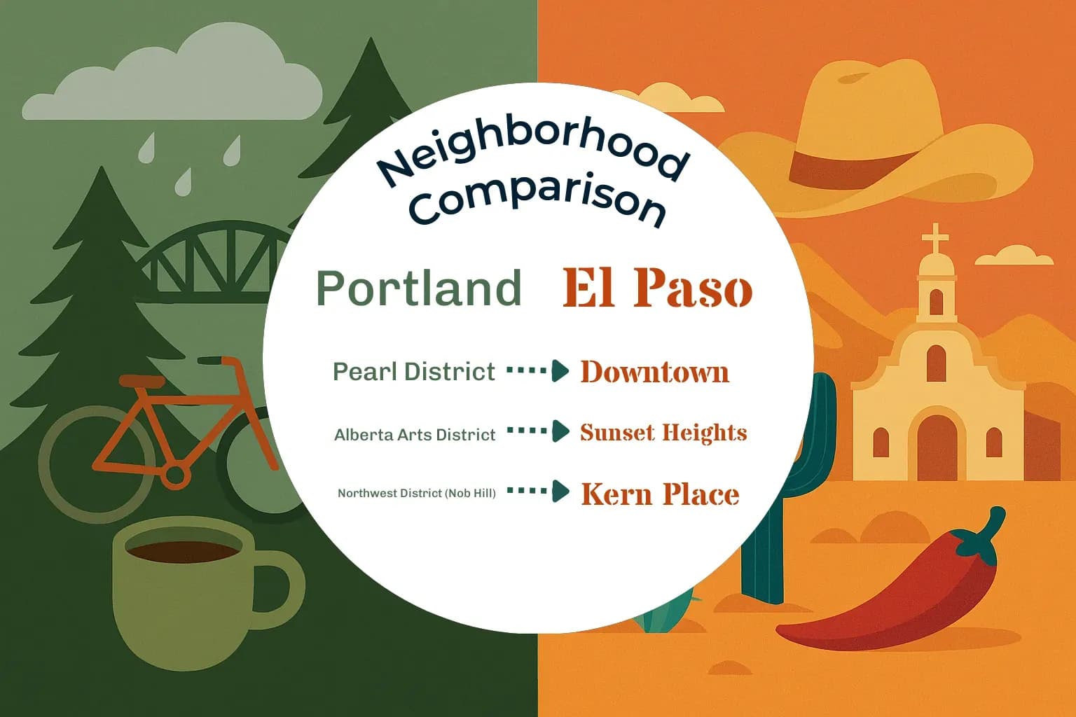 Portland vs El Paso Neighborhood Comparison
