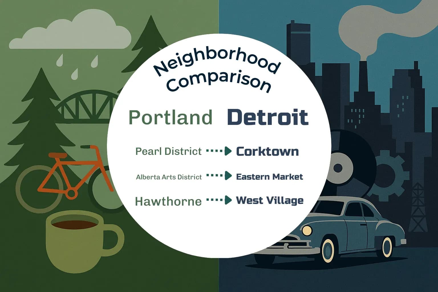 Portland vs Detroit Neighborhood Comparison