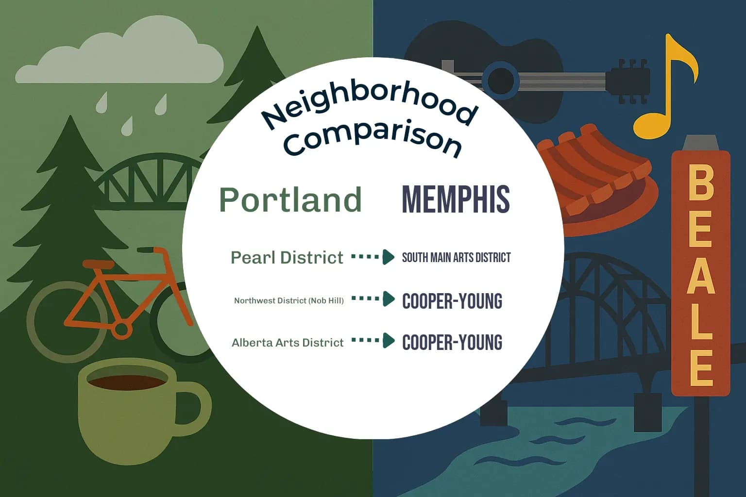 Portland vs Memphis Neighborhood Comparison