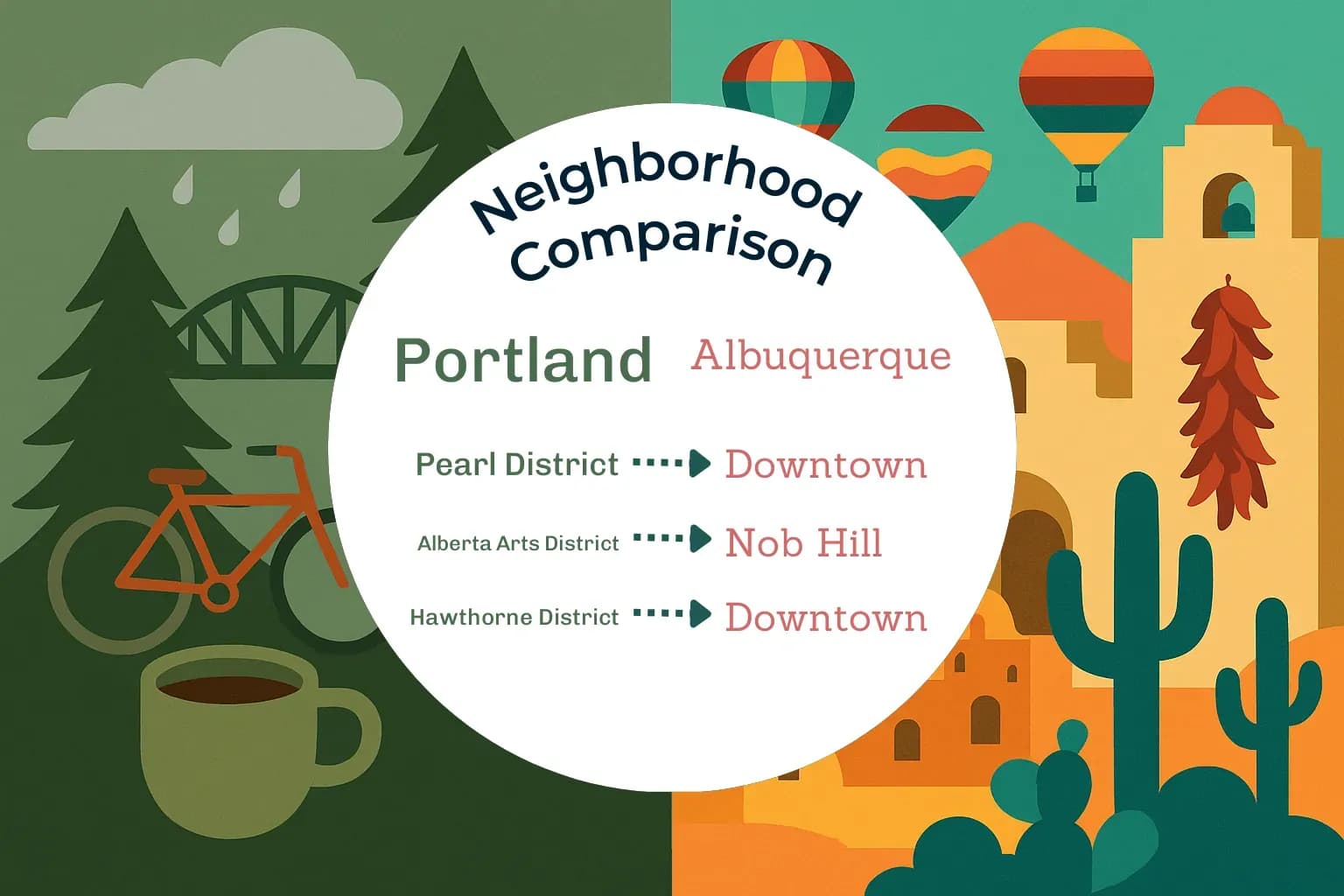 Portland vs Albuquerque Neighborhood Comparison