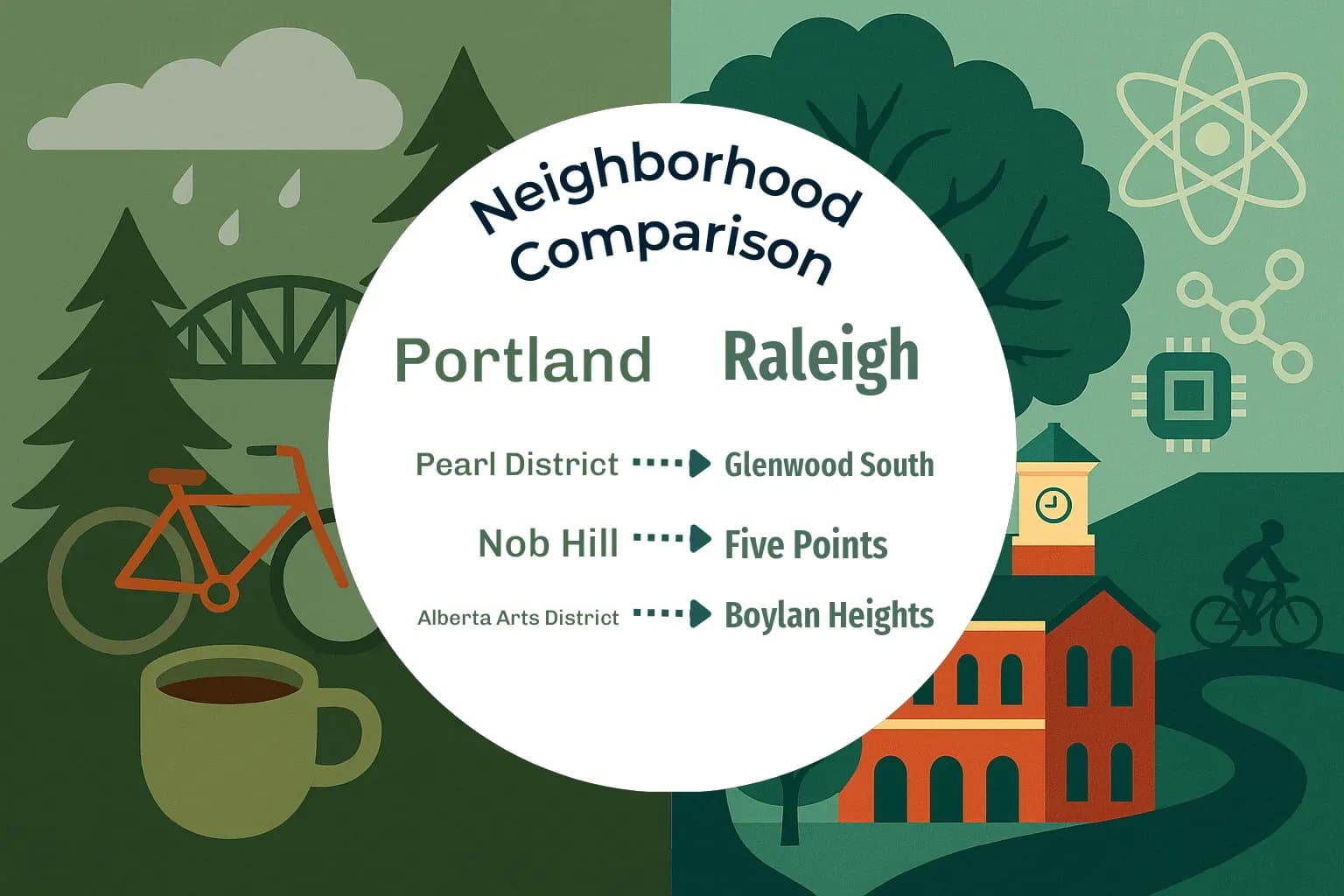 Portland vs Raleigh Neighborhood Comparison