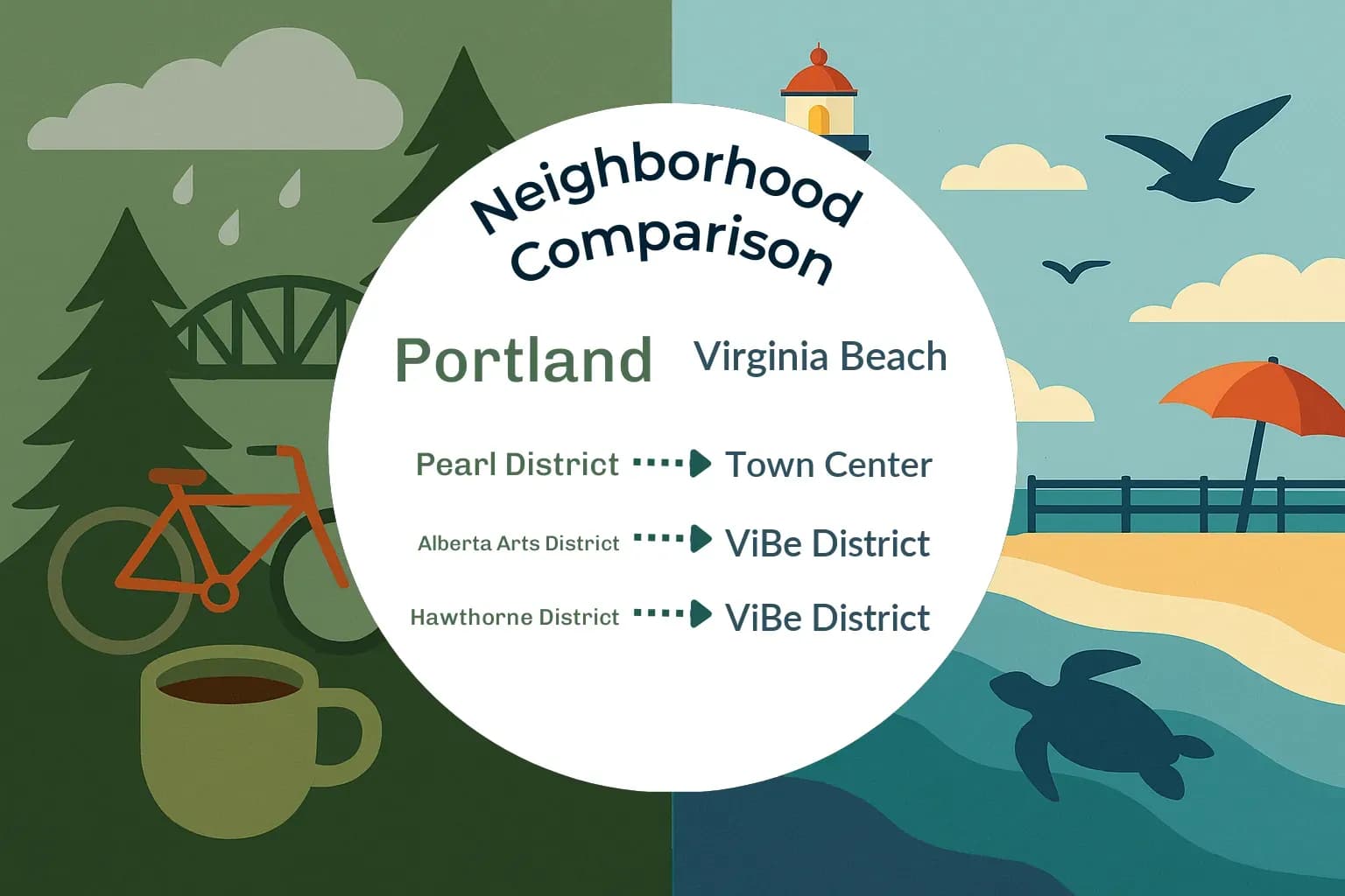 Portland vs Virginia Beach Neighborhood Comparison
