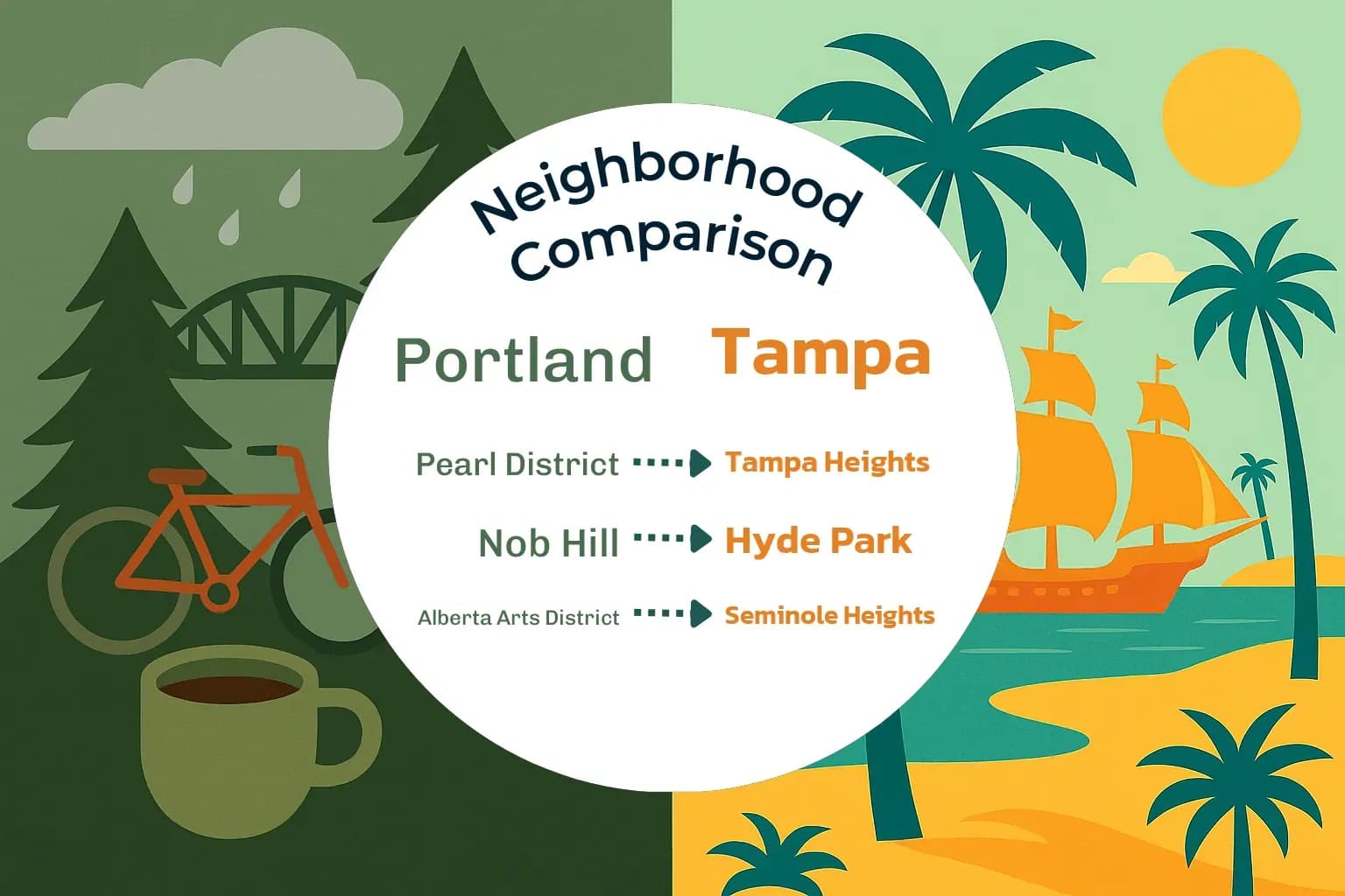 Portland vs Tampa Neighborhood Comparison