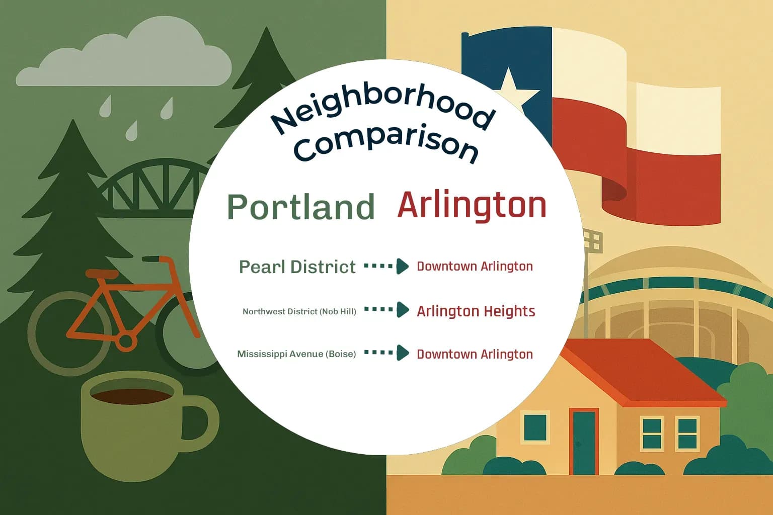 Portland vs Arlington Neighborhood Comparison