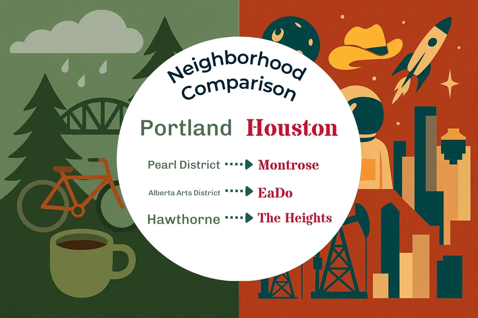 Portland vs Houston Neighborhood Comparison