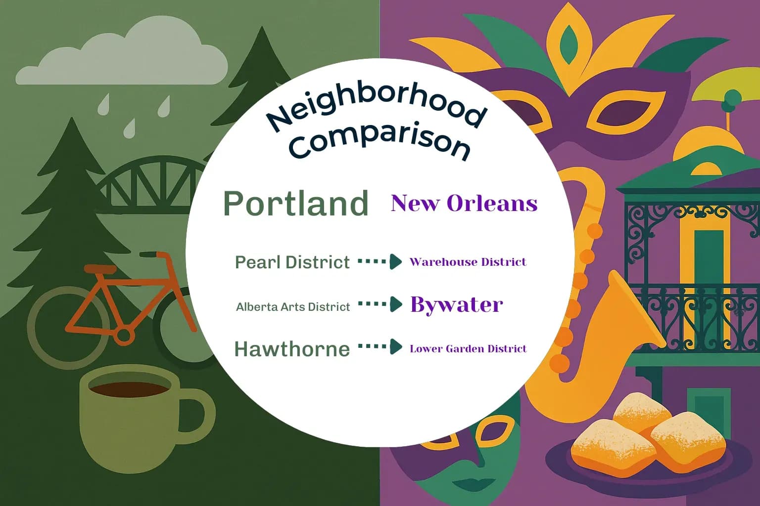 Portland vs New Orleans Neighborhood Comparison