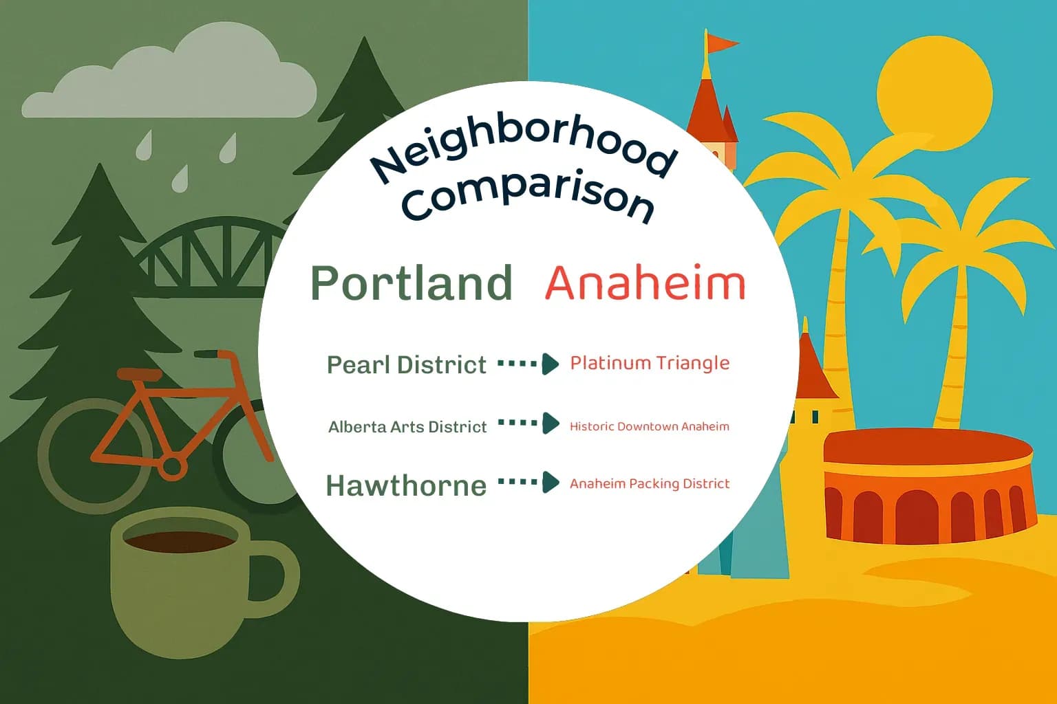 Portland vs Anaheim Neighborhood Comparison